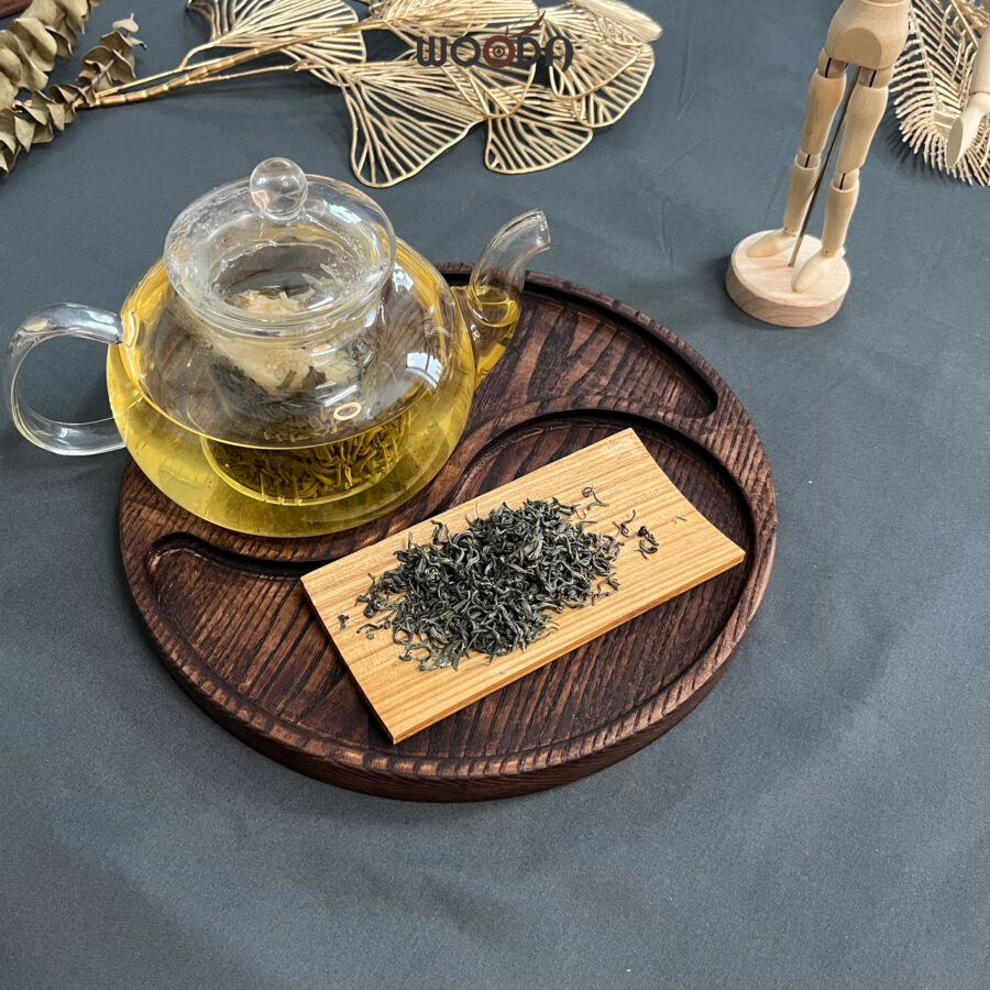 Khay gỗ cong đựng trà - decor - Hình ảnh 7
