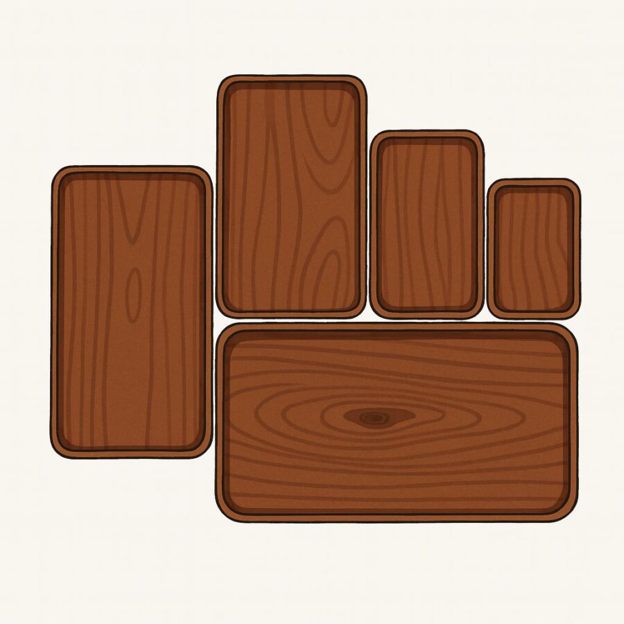 Khay gỗ óc chó (walnut) nguyên khối cao cấp nhiều kích thước