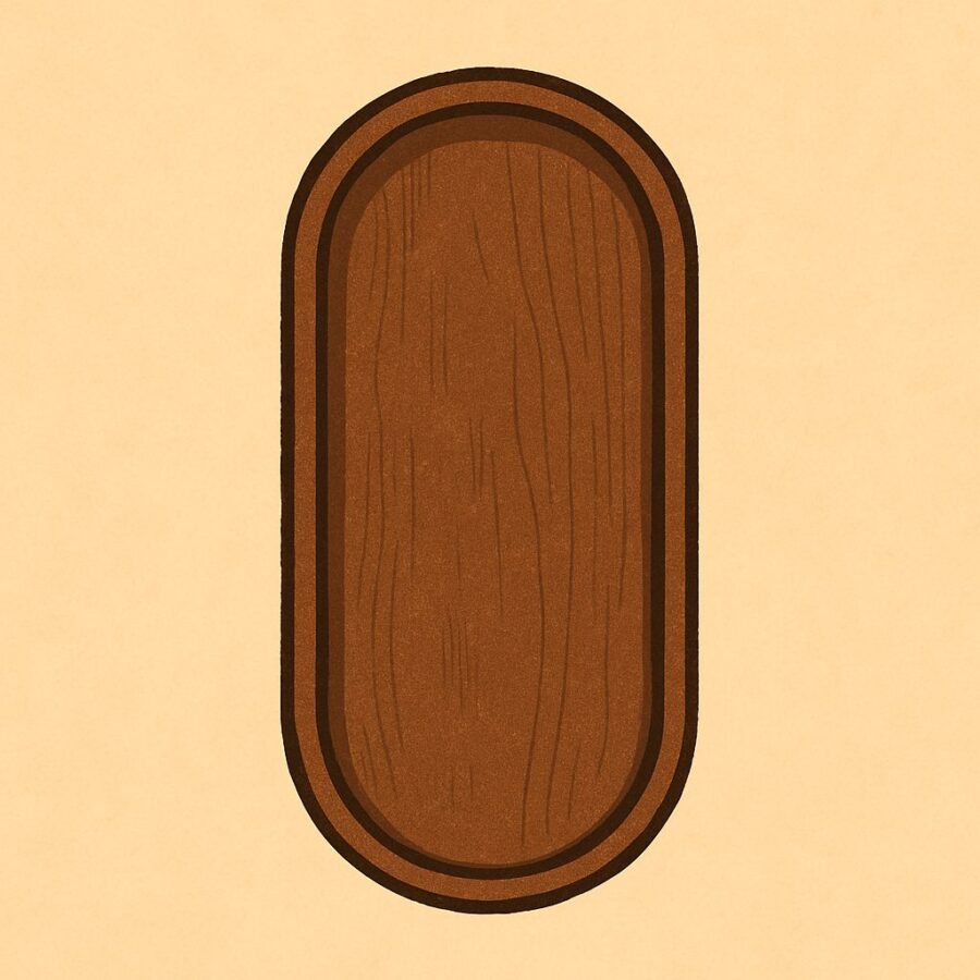Khay gỗ óc chó (walnut) nguyên khối cao cấp hình oval, khay đựng thực phẩm, khay trà