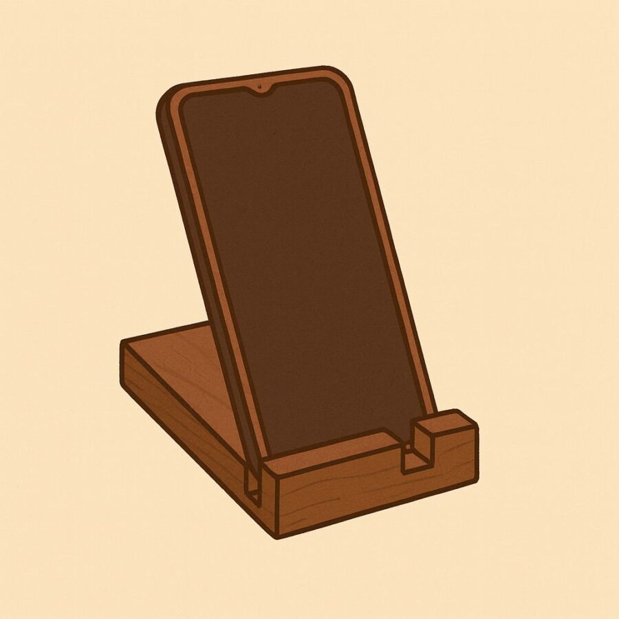 Kệ để điện thoại tối giản hình chữ nhật gỗ walnut cao cấp