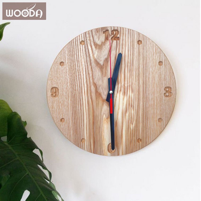 Đồng hồ treo tường W5002 gỗ tự nhiên Handmade chất lượng cao hình ...