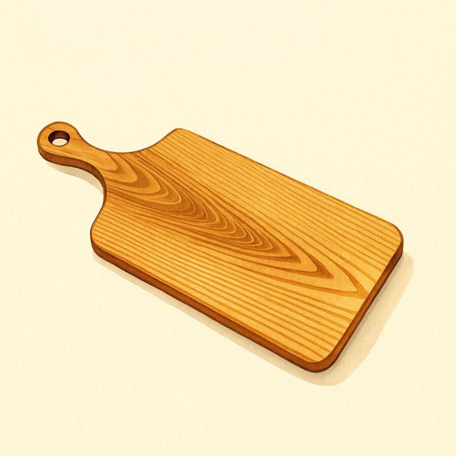 Thớt Gỗ Chữ Nhật Có Tay Cầm Lớn, Kích Thước 19x46x1.8cm