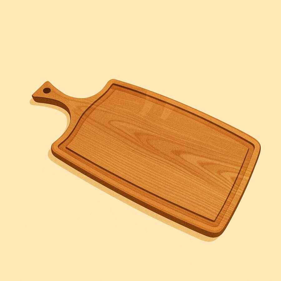 Thớt Gỗ Chữ Nhật Tay Cầm Có Rãnh, Kích Thước 23x46x1.8cm