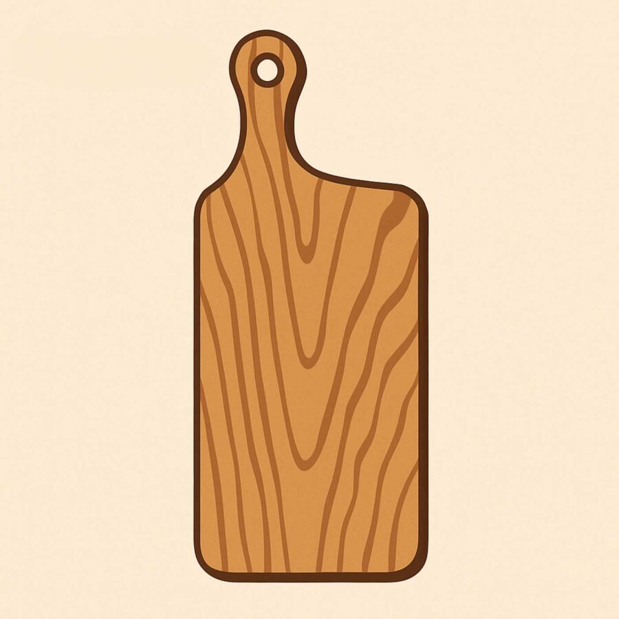 Thớt Gỗ Chữ Nhật Có Tay Cầm Lệch, Kích Thước 14x39x1.8cm